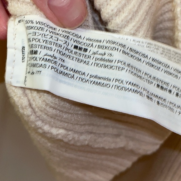 MANGO // cream ivory button detail mockneck sweater rib knit pocket - Picture 15 of 15